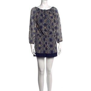 Jean Paul Gaultier Rare Y2K Vintage Sheer Mesh Abstract Drawstring Waist Dress S